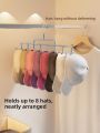 Multi-Purpose Hat Storage Hook Dormitory Clothes Hanger Plastic Material 8 Hooks for Cap Underwear Suspenders Student Dormitory. 