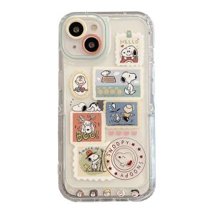 KVZUVUU | Transparent Silicone Phone Case for iPhone 16 Plus iPhone 17 Pro Max iPhone 12 Pro iPhone 14 iPhone 15 with Snoopy Charlie Sticker