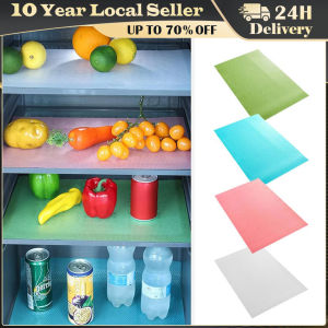 4pcs Refrigerator Pad Non-Slip Waterproof Washable MildewCan Be Cut Fridge Shelf Liner Mat KitchenDrawer Cabinet Pads Table Placemats