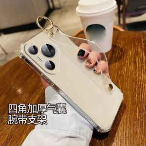 Vivo S30pro S20 S17 S40 S18pro Transparent Thickened Protective Case with Wristband V60 V25 V23pro V21 Quad Airbag V19 V17 Shockproof V15 Silicone Shell