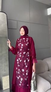 BISA COD - BEST SELLER ZEMIRA DRESS OUTER SIZE M L XL XXL GARDEN BUSUI FRIENDLY DRESS KONDANGAN GAMIS MUSLIM PESTA GAUN SERAGAM LEBARAN