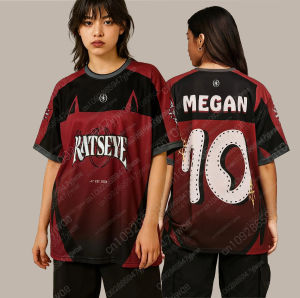 KATSEYE Jersey Short Sleeved Round Neck Loose Fashion Streetwear Fan Gift Summer WomenS Casual Sports T-Shirt Y2k Top