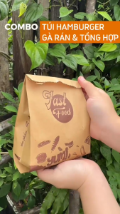 Túi Gà Rán Hamburger Thức Ăn Nhanh Túi Mù Tổng Hợp Giấy Kraft Dày Dặn Mã 01