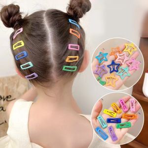10Pcs Girls Cute Luminous Star Hair Clip Baby Bangs Clip Kids Candy Color Sweet BB Clip Headwear