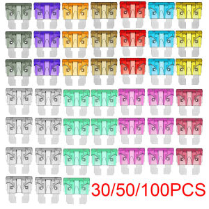 30/50/100PCS Standard Medium Car Fuses Suitable for Automotive Electricians and Electrical Use