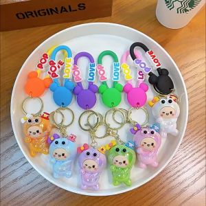 Móc Khóa Acrylic mạ UV Ếch đấu búp bê hoạt hình dễ thương siêu kute