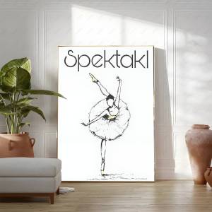 Bandai | Vintage Pink Ballet Girl Poster Water Proof Paper Print Room Decor Stickers Art Wall Living Room