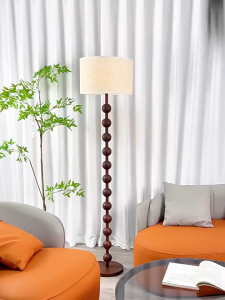 Floor Lamp Standing Lamp with 3 Dimmable Levels Floor Lamp with Linen Lampshade On/Off Footswitch