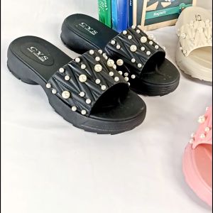 Sandal Wanita Terbaru Slipper Jelly Wedges Garis Mutiara Fashion Style Simple Kekinian COD SPT-86