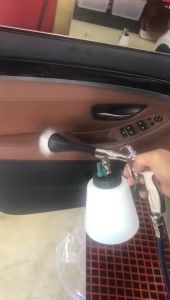 HOL Car Interior Cleaning Gun Portable Dust Blowing Machine Hign Wind Speed Tornado Finger Pull Air Blowing Gun With Brush
