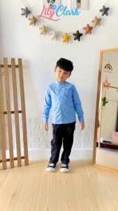 Lily And Clark Celana Cargo Basic Anak Laki-Laki Warna Hitam CA02