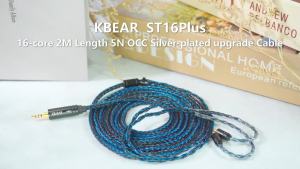 KBEAR ST16 Plus 5N High-Purity Single-Crystal Copper-Silver Plated 2-meter Earphone Cable 3.5mm/2.5mm/4.4mm Plug Headset Wire
