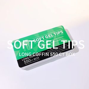 B&E Soft Gel Tips 550Pcs/Box Press on Nail Tips Long lasting for Nail Extension 0-10 Size
