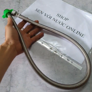 Dây cấp nước inox304 chiều dài 80cm sản phẩm có ron nhựa đi kèm