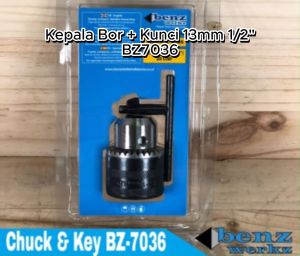 BENZ Kepala Bor + Kunci 13mm 1/2inch 20UNF (Blister) Chuck & Key BZ7036
