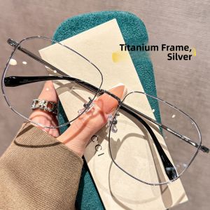 ZSCC | Titanium Rim Gold Wire Glasses 155MM Frame for Large Faces with Adjustable Prescription