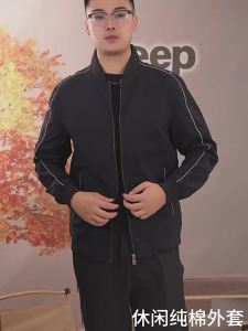 CHAFEI | Cotton Men Casual Jacket Batwing Style Oversized Spring Autumn Stand Collar