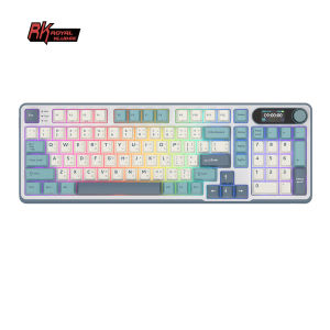 RK ROYAL KLUDGE S98 คีย์บอร์ดเกมมิ่งไร้สายพร้อมจอแสดงผลอัจฉริยะและปุ่มปรับ คีย์บอร์ดเชิงกลแบบบลูทูธแบบมีสายที่เปลี่ยนได้ 98 ปุ่ม คีย์บอร์ดคอมพิวเตอร์พร้อมปุ่ม PBT สำหรับเกมเมอร์