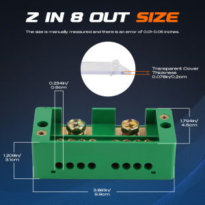 1 Piece Fj6 Single-Phase Wire Junction Box - 2inch 6/8/12 Export Brass Terminal Block Suitable for Home Distribution