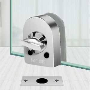 LLCY Bathroom Office Anti-Theft Home Security Single Bolt Knob Sliding Gate Floor Latch Glass Door Lock