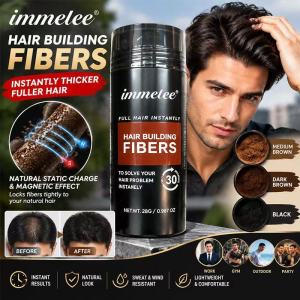 KEBIDU 5PCS Immetee Hair Fibers Powder 28g Quick Hair Augmentation For Receding Hairline Postnatal Stress Alopecia Work Gym Party Full Coverage