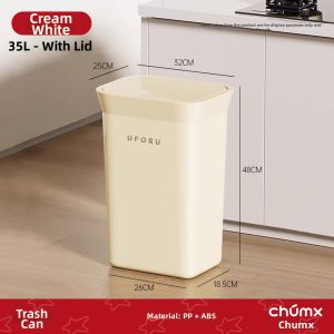 CHUMX | Large Capacity Lid Cover Easy Dump Trash Can
