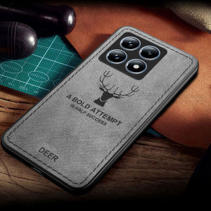 Case For iQOO 13 iQOO13 5G 2024 Deer Pattern Canvas Fabric Cloth Phone Casing Back Cover Shockproof Bumper Anti Drop No Fingerprint Soft Flexible
