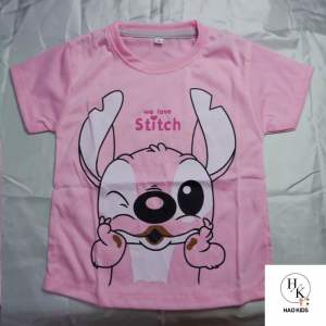 Baju Anak Perempuan Stitch Pink
