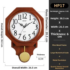 Hense | Creative Chinese Silent Retro Simple Wall Clock
