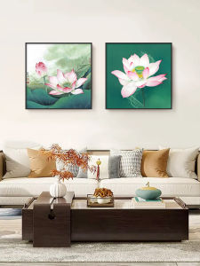 Toilet Waterproof Hanging Painting Punch-Free Toilet Living Room Study Hallway New Chinese Zen Nine Fish Lotus Decorative Painting