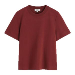 COS Standard Fit round Neck Short Sleeve T-Shirt Vermilion New Summer Cotton Pure Color Commute Style 0960679134