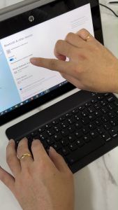 Ultra-Slim Bluetooth Keyboard Portable Mini Wireless Keyboard Rechargeable for Apple iPad iPhone Samsung Tablet Phone Smartphone iOS Android Windows (10 inch Black)