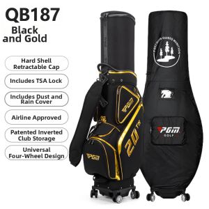 PGM GOLF | Hard Shell Extendable Golf Bag 4-Wheel Push