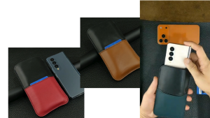 Bao da rút Samsung Z Fold7 Z Fold6 Z Fold5 Z Fold4 Z Fold3 Z Fold2 có ngăn đựng thẻtiền da bò thật bền đẹp