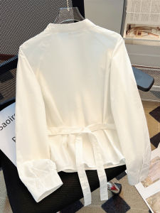 Áo Sơ Mi Nữ Dáng Rộng Thoải Mái Mùa Xuân Thu Thiết Kế Nhỏ Thời Trang Thường Ngày Đa Năng Cổ Tròn Nút Cài Dài Tay Áo Chống Nắng