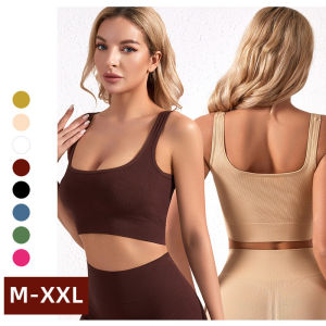 Luoke Womens Sports Bras Yoga Large Size gathered non steel hoop Womens underwear with fixed shoulder straps Sports yoga Shockproof bra Comfortable bottom and Beautiful Bra suit