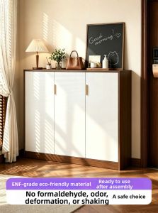 ENLUOLIJIA | Dustproof Large Capacity Sturdy Shoe Cabinet Real Wood Laminate
