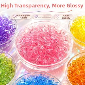 MANDAIYANGGUANG | Non-Toxic High Transparency Bead Crafting Supplies Black White Set