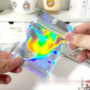 BabyShop-C1104 Plastik Klip Hologram Flat Packaging Bungkus Makanan Bumbu Plastik / Ziplock Hologram