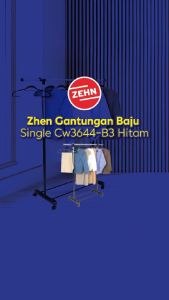 Zehn Gantungan Baju Single Cw3644-B3 Hitam