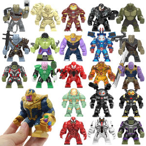 Hot Toys | Marvel superhero building blocks Spider Man Venom Red Hulk assembled doll toy anime characters birthday and Christmas gifts