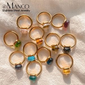 Emanco New Style Mushroom Head Korean Japanese Light Luxury Uneven Sugar Ring Glass Mens Ring Premium Quality Jewelry