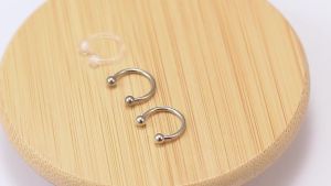 Septum Smiley Cartilage Helix Daith Tragus Earrings Lip Rings Hoops 16g Nose Body Piercing Kit Titanium Surgical Steel Clear Horseshoe Circular Barbells