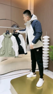 Mens Fashionable Casual Comfortable Cotton Jacket Autumn New Arrival Arrow Splicing Design Standard Fit Long Jacket