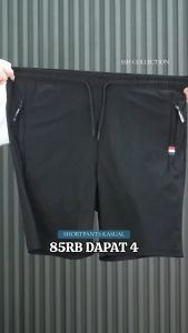 PROMO 4 Pcs Celana Pendek Pria Wanita Dewasa Santai Baby Terry Saku Resleting Jumbo Celana Sport Olahraga