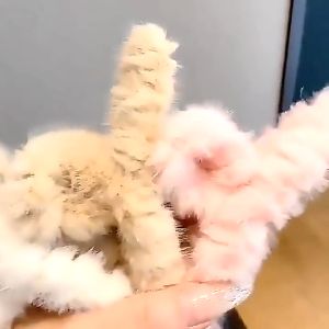 TJS Jepitan Rambut Salon Slim Bulu Halus Jedai Wanita Bahan Bulu Lembut Jepit Rambut Silang Gaya Korea Warna Soft Aksesoris Rambut Wanita IR079