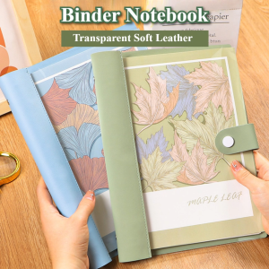 A5/B5 Binder Notebook Refillable Loose Leaf Notepad Transparent Soft Leather 60Sheets School Supplies
