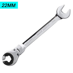 Metric Open Flex-Head Ratcheting Wrench Combination 8-22mm Metric Spanner with 72 Teeth Chrome Vanadium Steel Tubing Ratchet