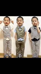 SETELAN ANAK LAKI TUXEDO 3IN1 KEMEJA VEST CELANA PANJANG GRATIS DASI