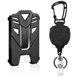 New Badge Holder Carabiner Keychain Tactical ID Holder Retractable Reel Mountaineering Buckle Multiple Tools Accessories